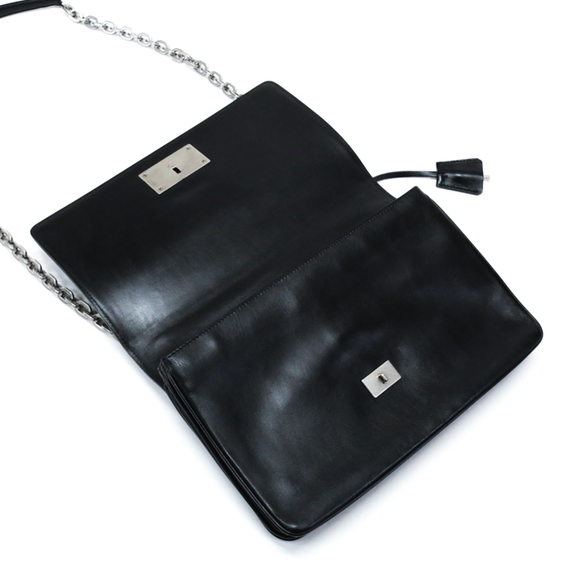 Prada Chain Shoulder Leather Shoulder Bag Black - Picture 12 of 16